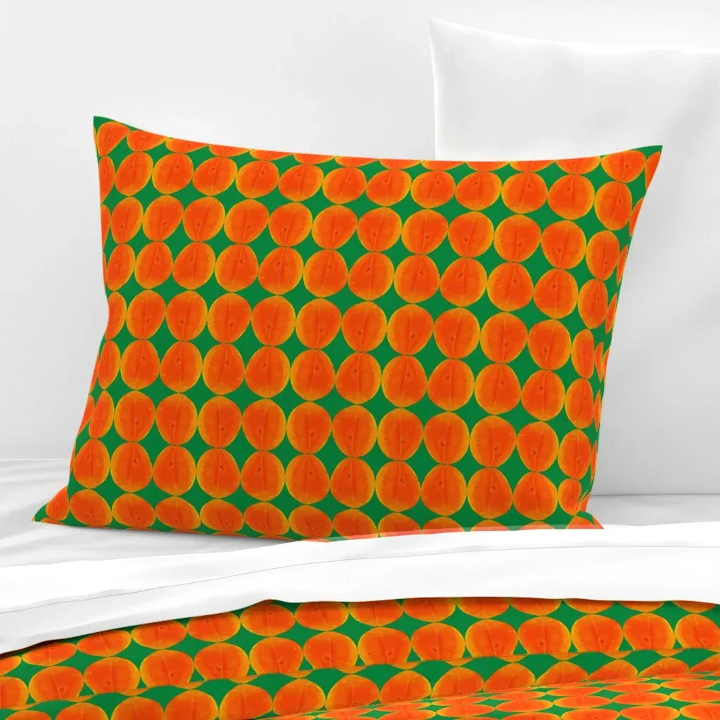 Orange Leaf Wide Cotton Sateen Standard Knife Edge Pillow product