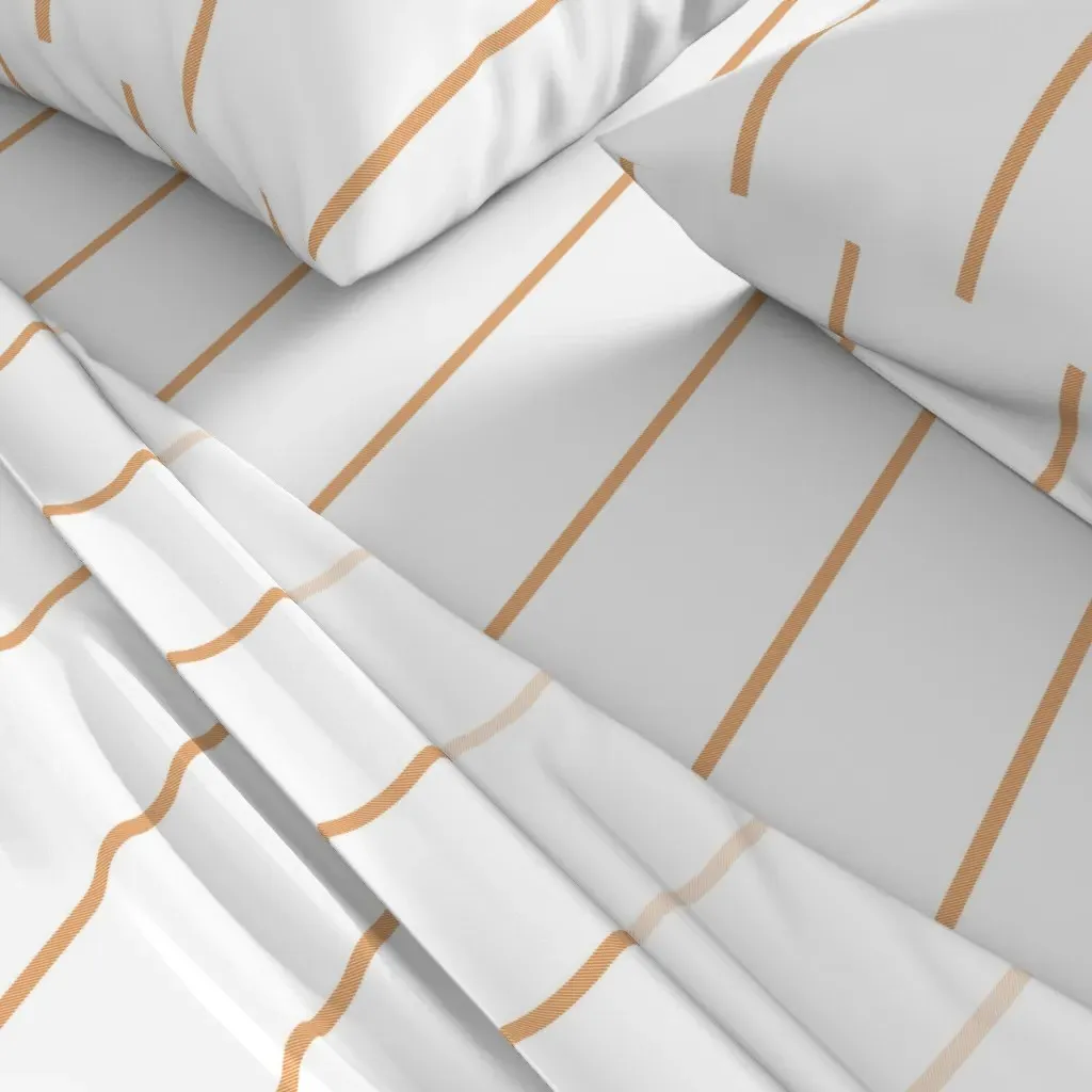 Orange Ticking Stripe Twin Sheet Set - Beige alternate view