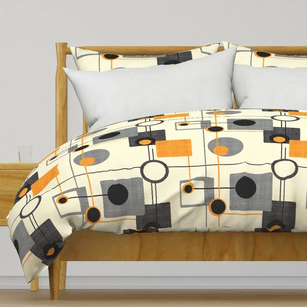Orbs And Squares Duvet Cover - Gray product