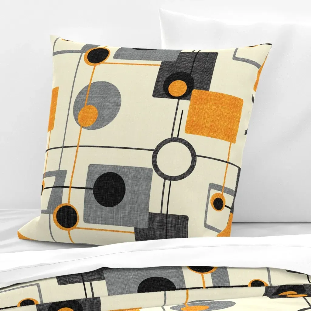 Orbs And Squares Euro Pillow Sham - Gray product