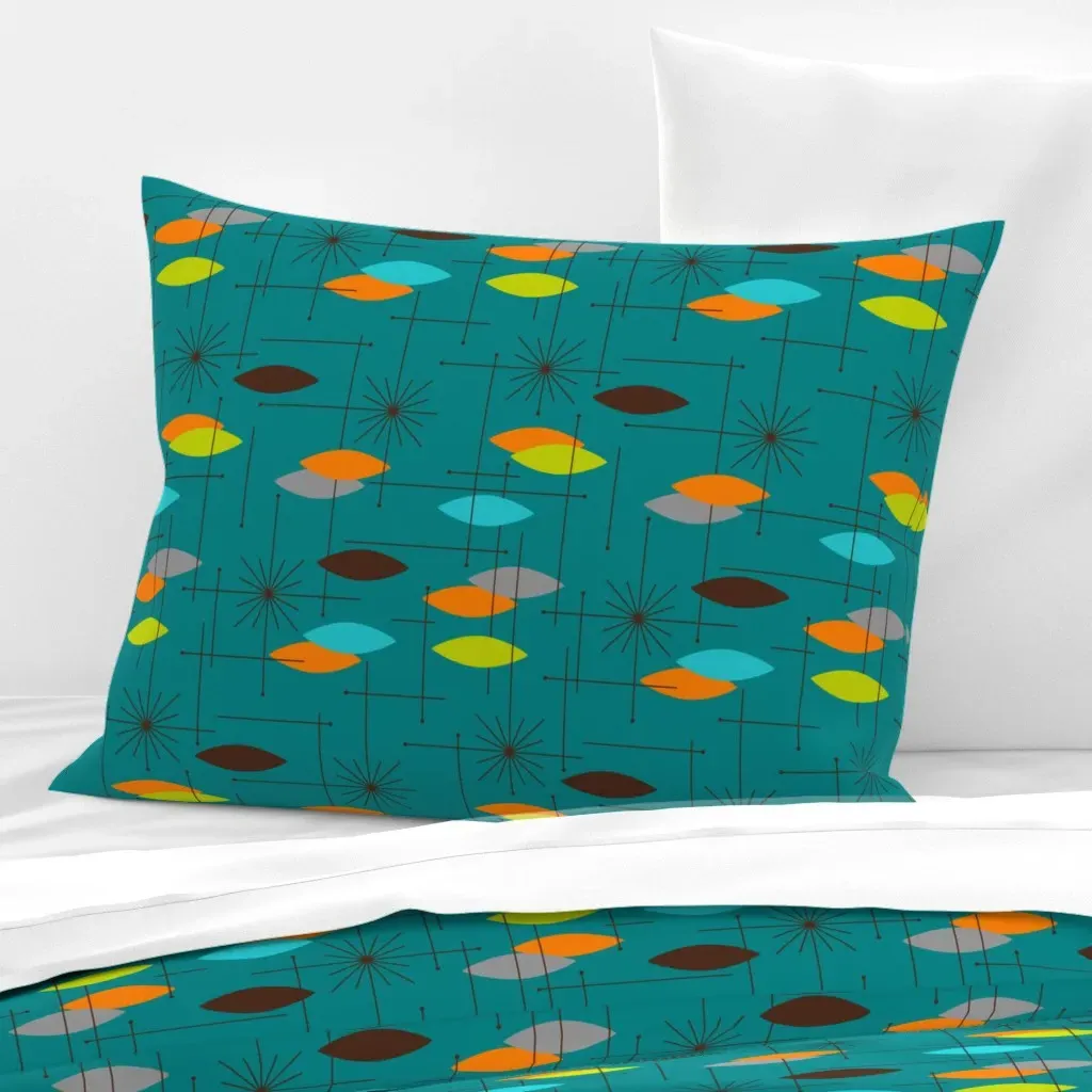 Orbs-Ogb1Tq by Tonya Newton Standard Knife Edge Pillow - Teal, Cotton Sateen product