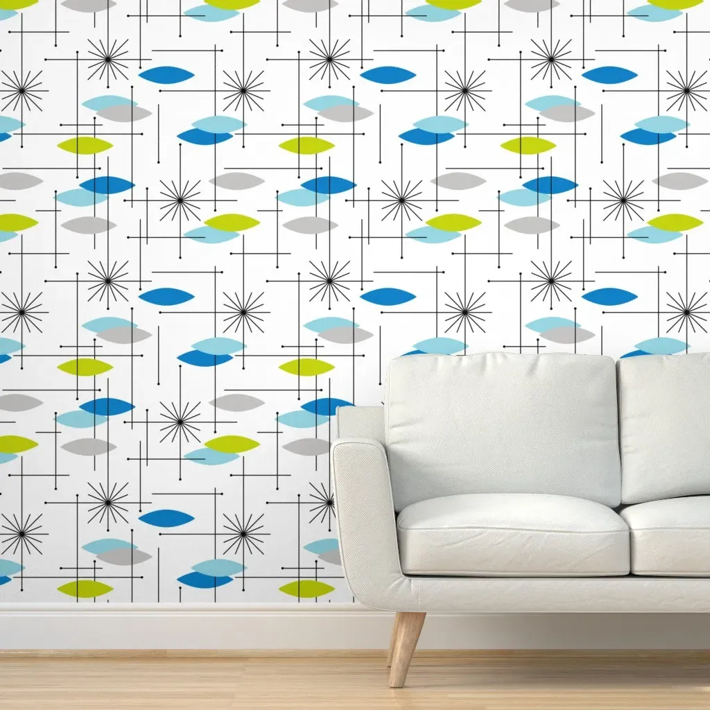 Orbs Peel and Stick Wallpaper - Mint, Blue, Gray product
