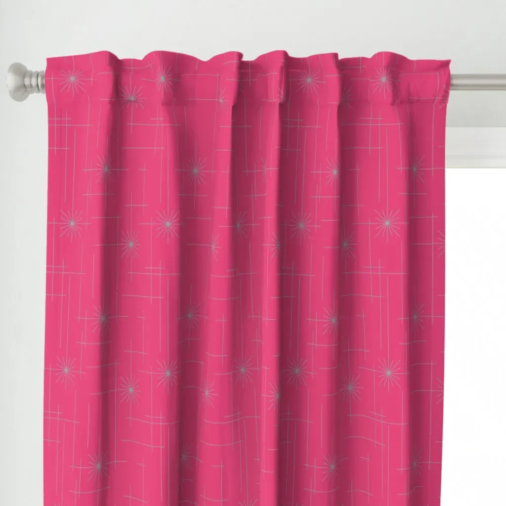 Orbs Starburst Dark Curtain Panel - Pink alternate view