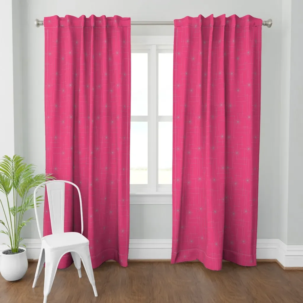 Orbs Starburst Dark Curtain Panel - Pink product