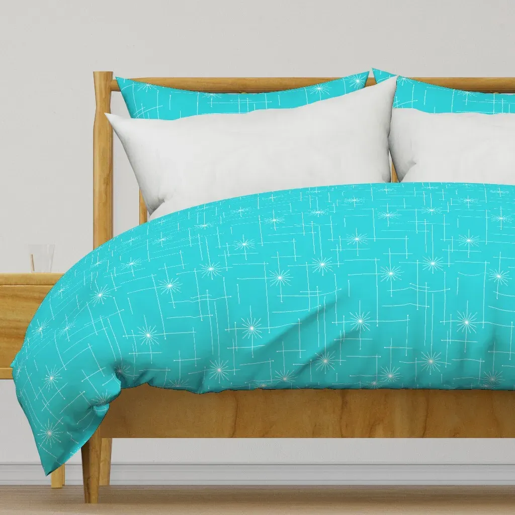 Orbs Starburst Duvet Cover - Teal product