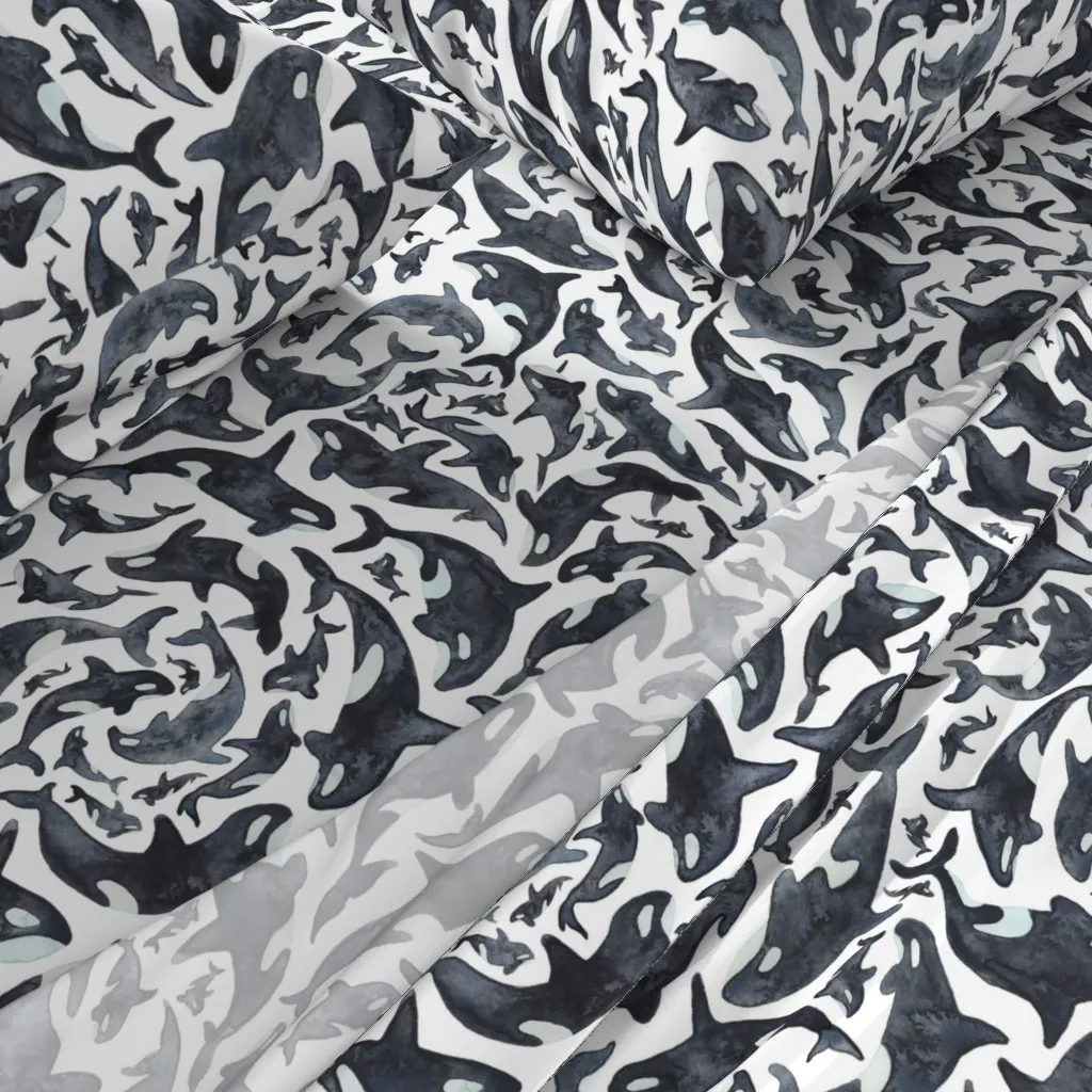 Orca Pattern Twin XL Sheet Set - Dark Gray alternate view