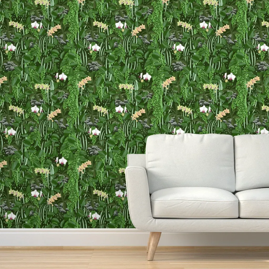 Orchid & Fern Peel and Stick Wallpaper - Green product