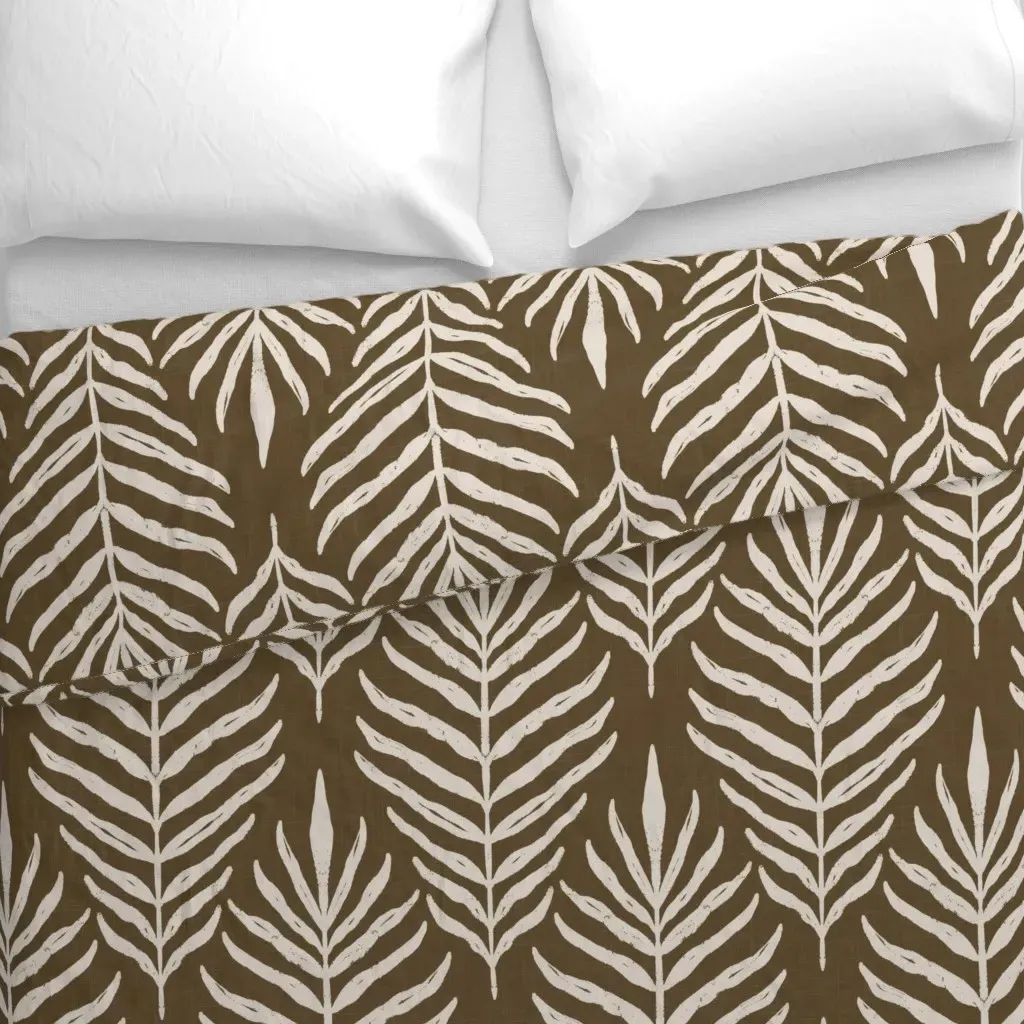 Organic Botanical Simple Leaf Duvet Cover - Beige alternate view