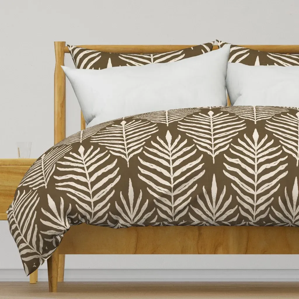 Organic Botanical Simple Leaf Duvet Cover - Beige product