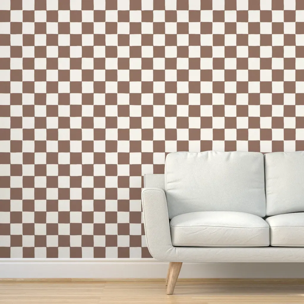 Organic Checker Jumbo Peel and Stick Wallpaper - Taupe product
