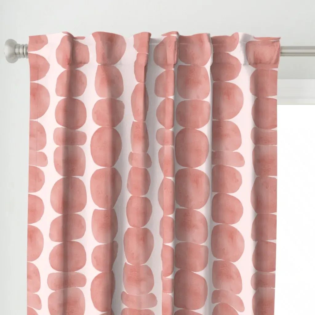 Organic Geometric Curtain Panel - Coral alternate view