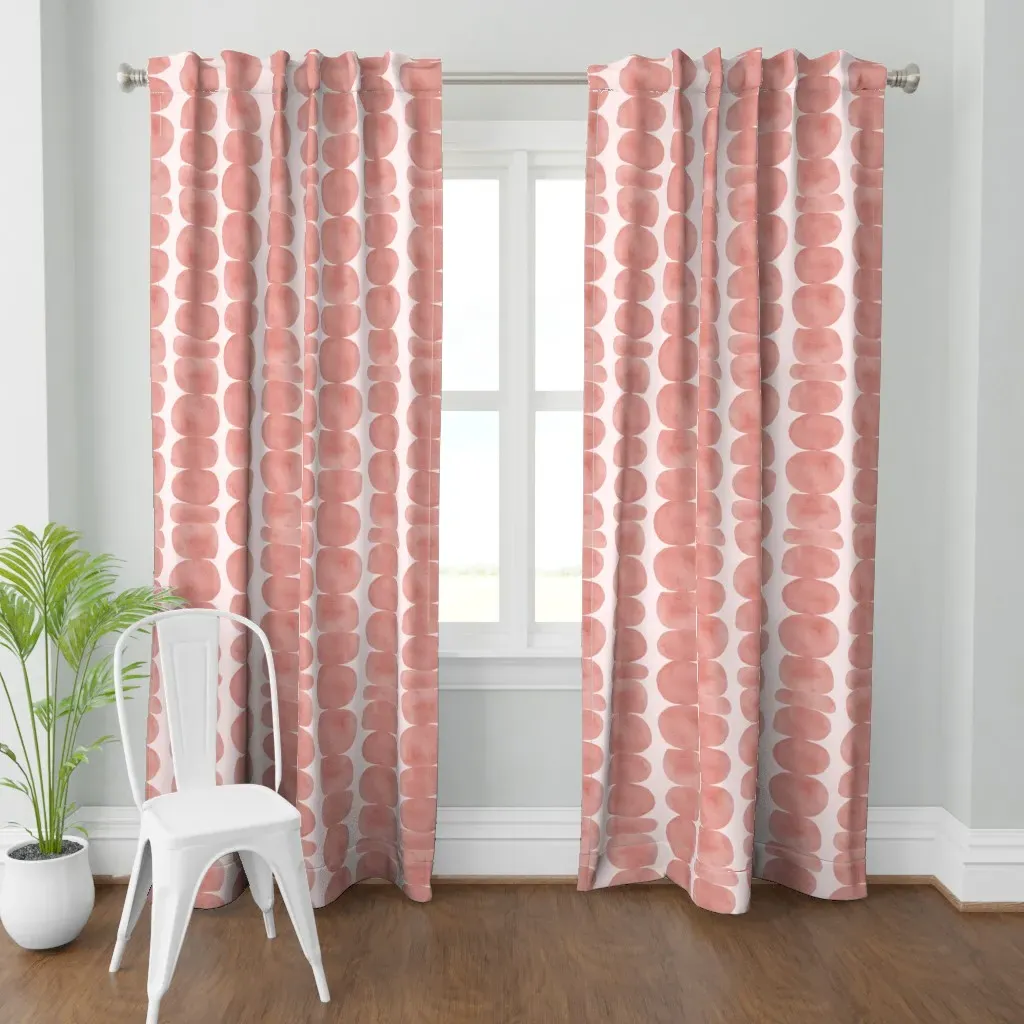 Organic Geometric Curtain Panel - Coral product