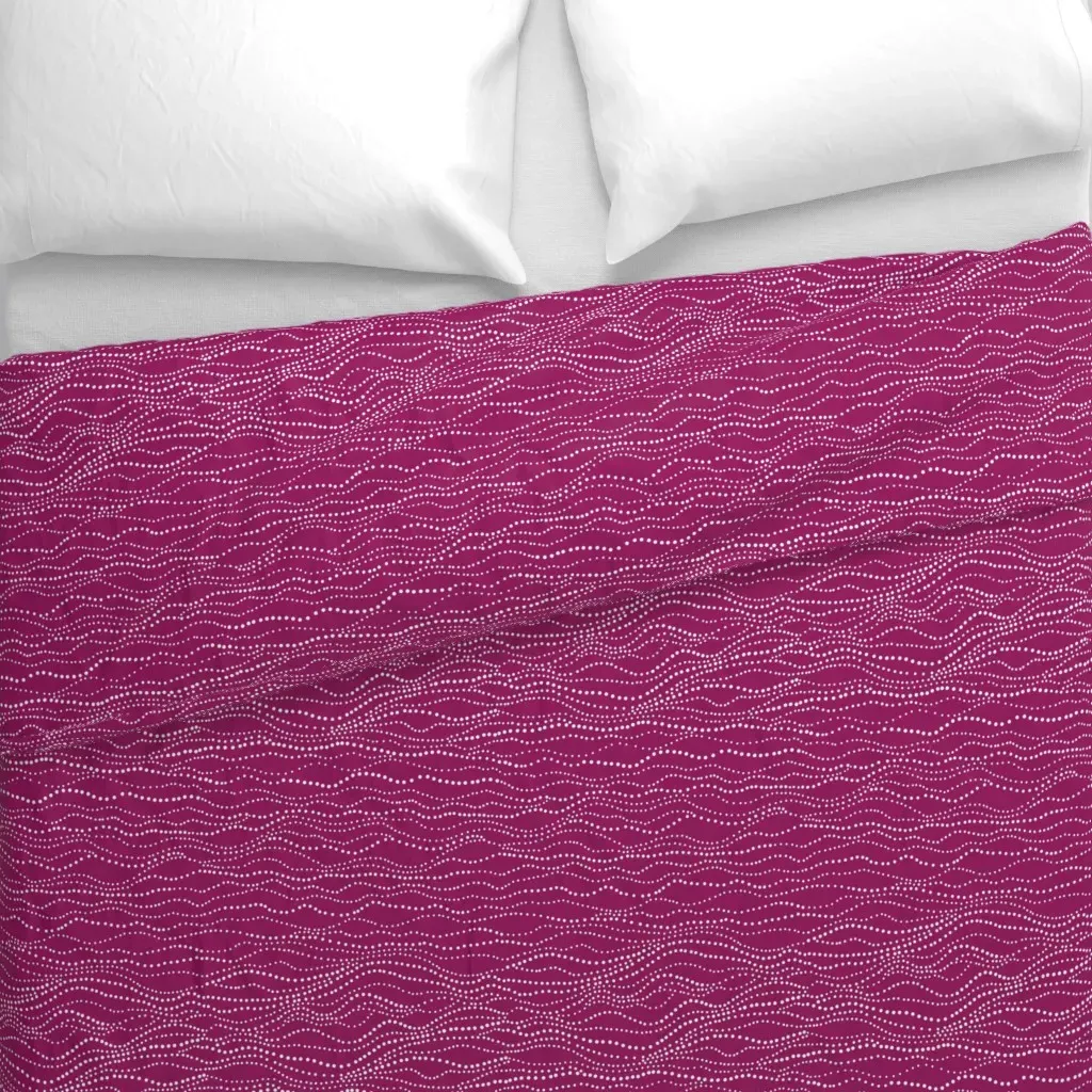 Organic Polka Dot Wavy Lines Duvet Cover - White alternate view