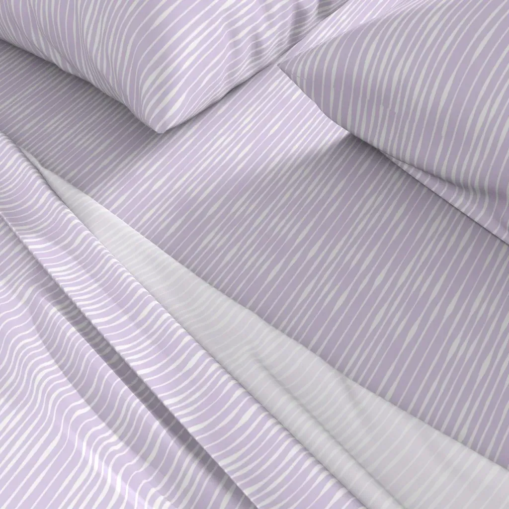 Organic Stripe Lilac Purple by Jac Slade Twin Sheet Set alternate view
