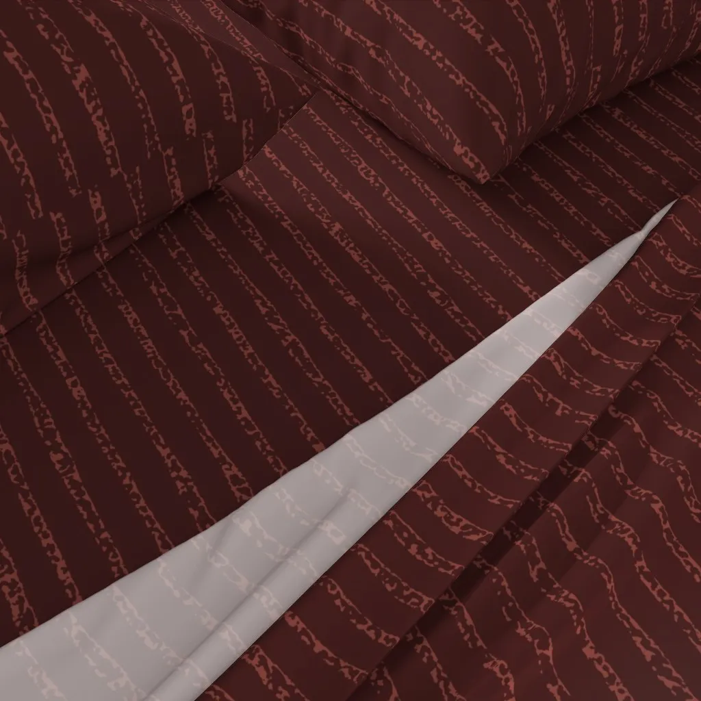 Organic Textured Stripes King Sheet Set - Maroon alternate view