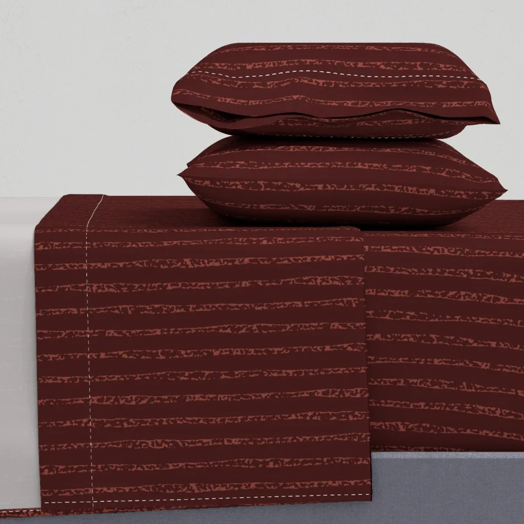 Organic Textured Stripes King Sheet Set - Maroon product