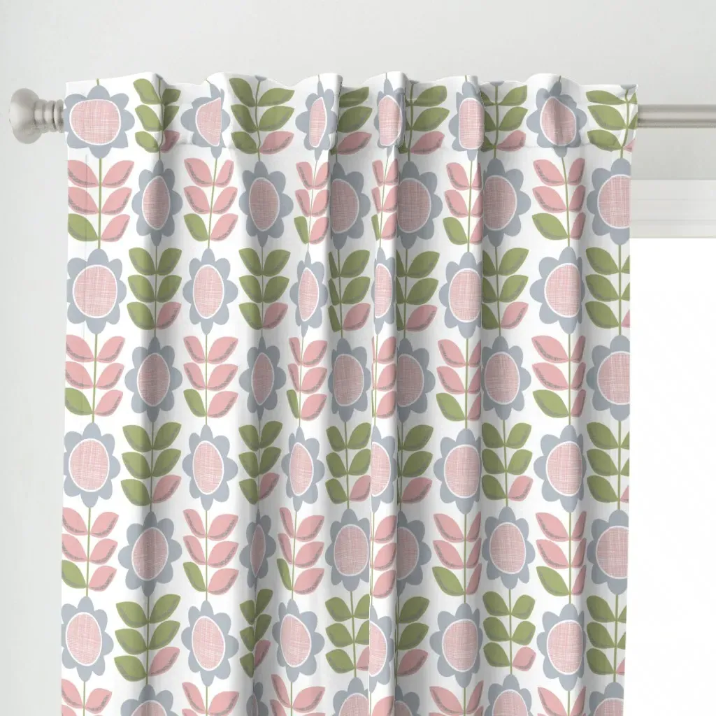 Orlas Garden Large Curtain Panel - Dusty Blue alternate view