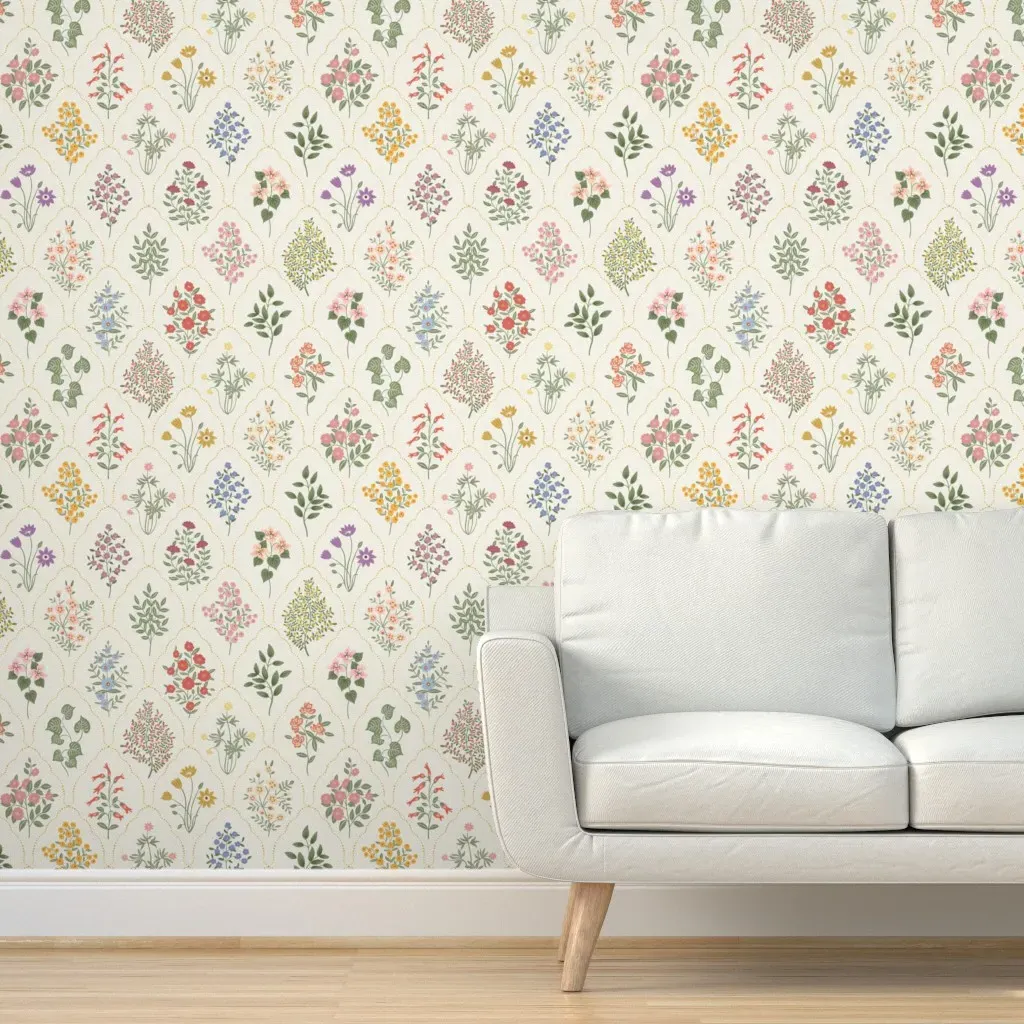 Ornamental Floral Trellis Peel and Stick Wallpaper - Pink product