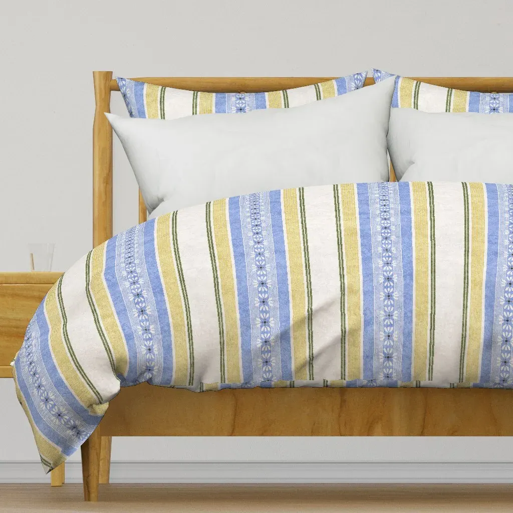 Ornamental Ribbon Textured Duvet Cover - Blue product