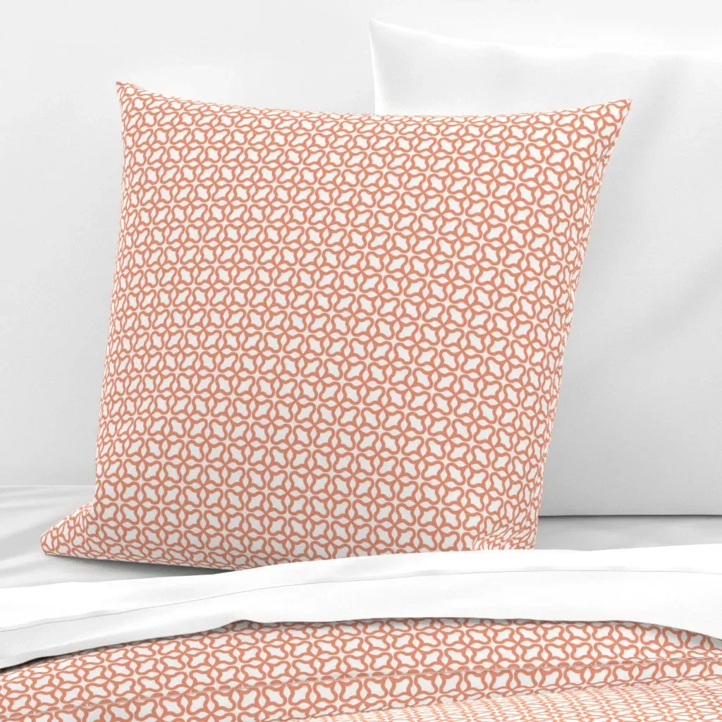 Ornate Lattice Trellis Geometric Euro Pillow Sham - Coral product