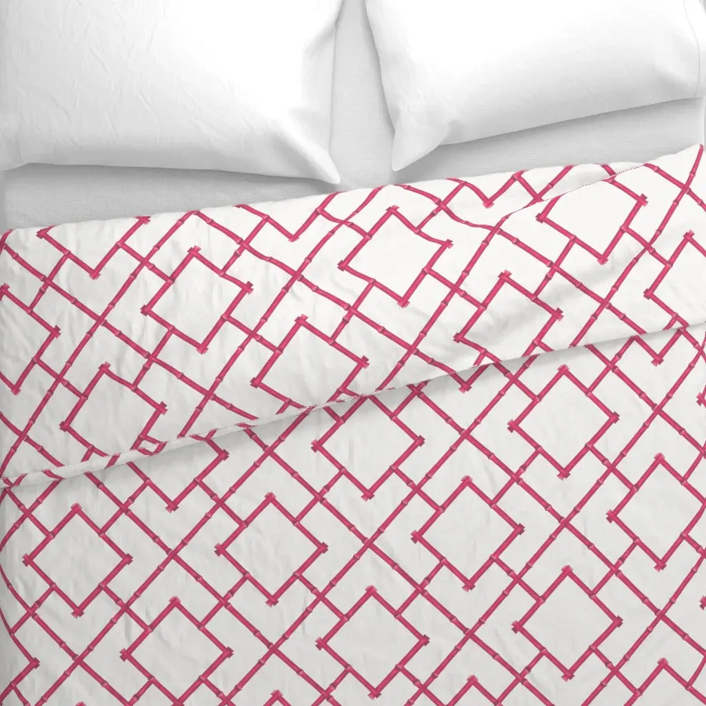 Osaka Bamboo Trellis Duvet Cover - Pink alternate view