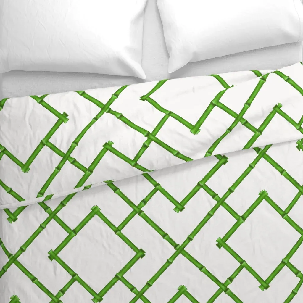 Osaka Trellis Sullivan Duvet Cover - Green alternate view