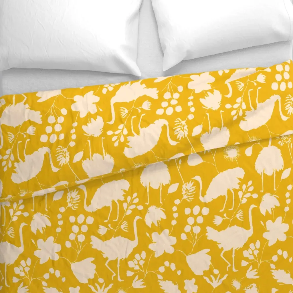 Ostriches Duvet Cover - Yellow alternate view