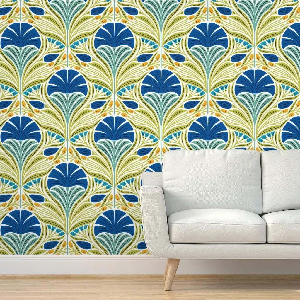 Othilia Peel and Stick Wallpaper - Green and Blue product