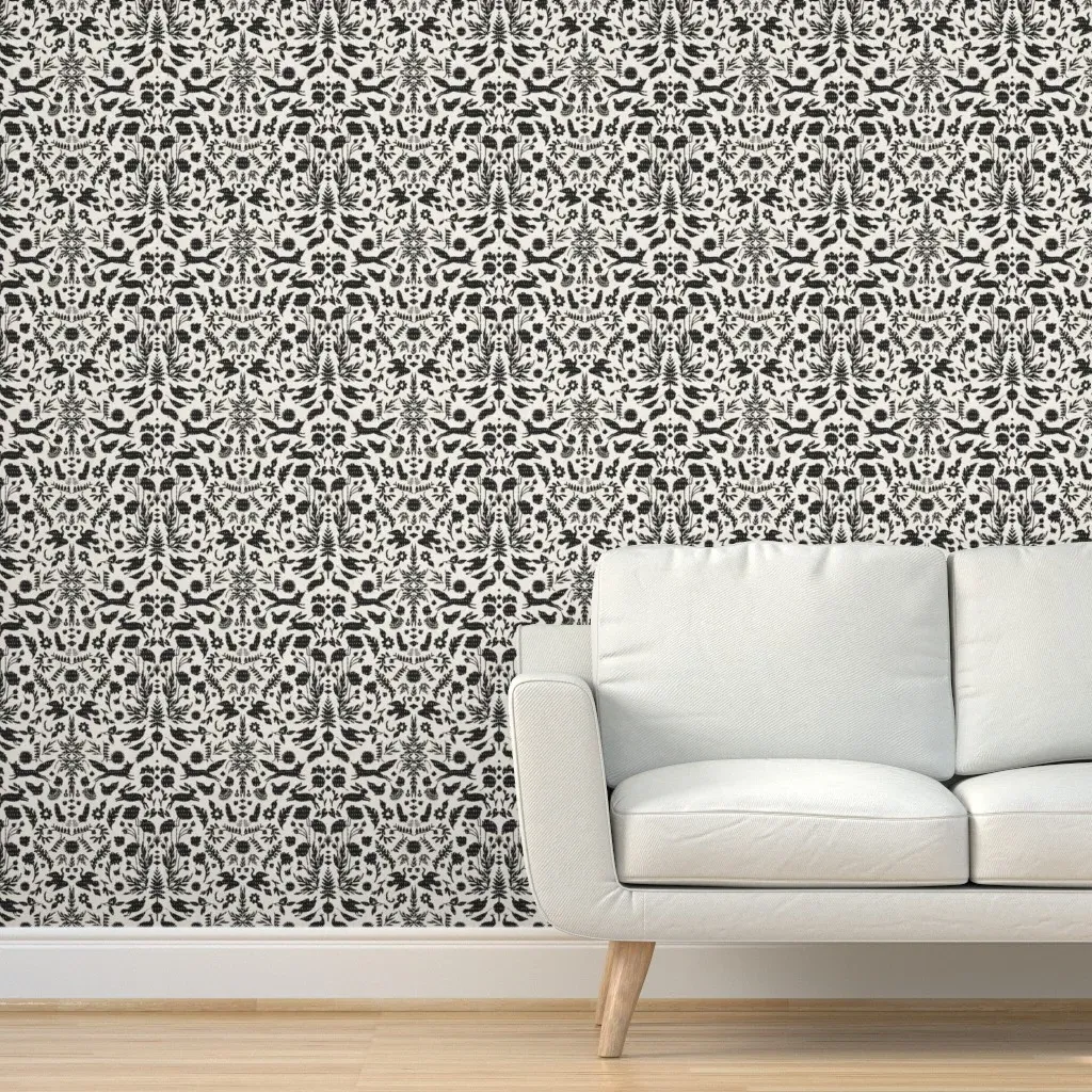 Otomi Stitch Peel and Stick Wallpaper - Black, White product