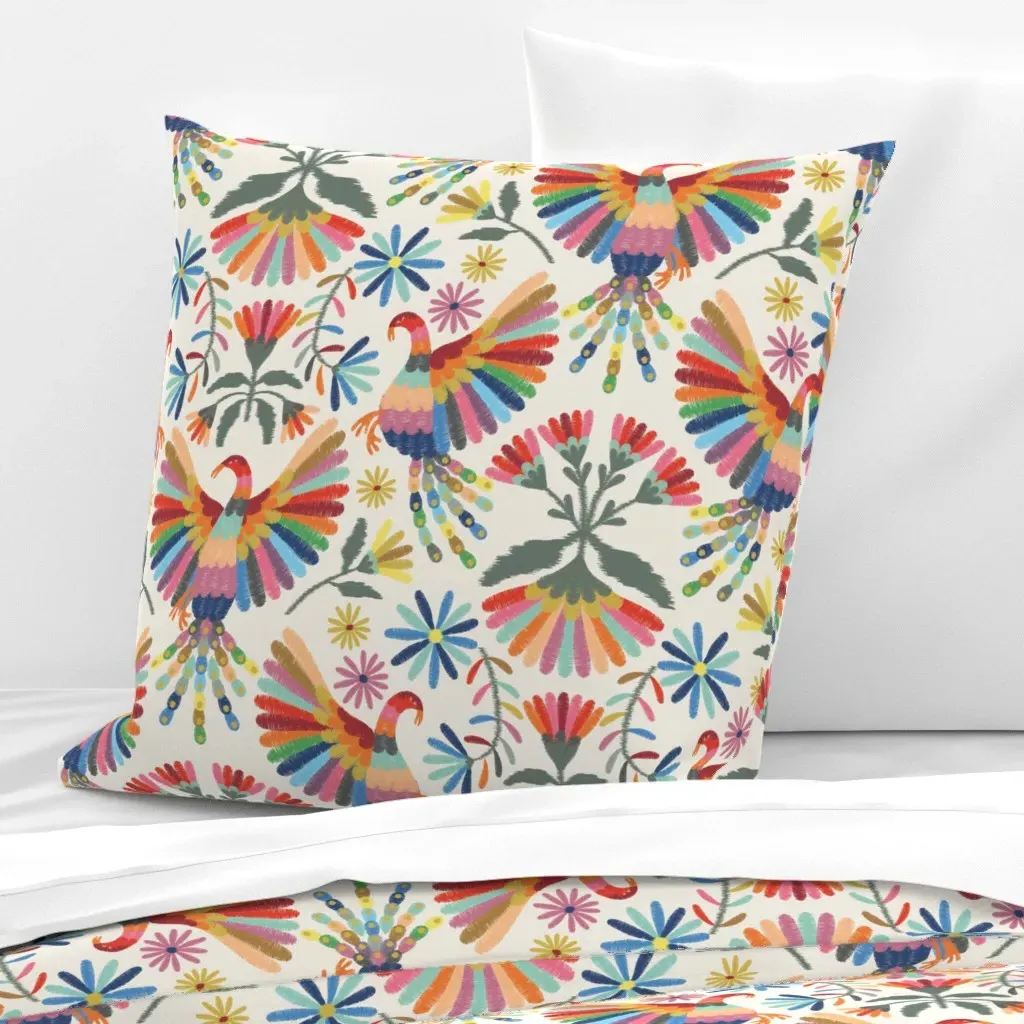 Otomi Tenango Birds And Flowers Euro Pillow Sham - Multicolored product