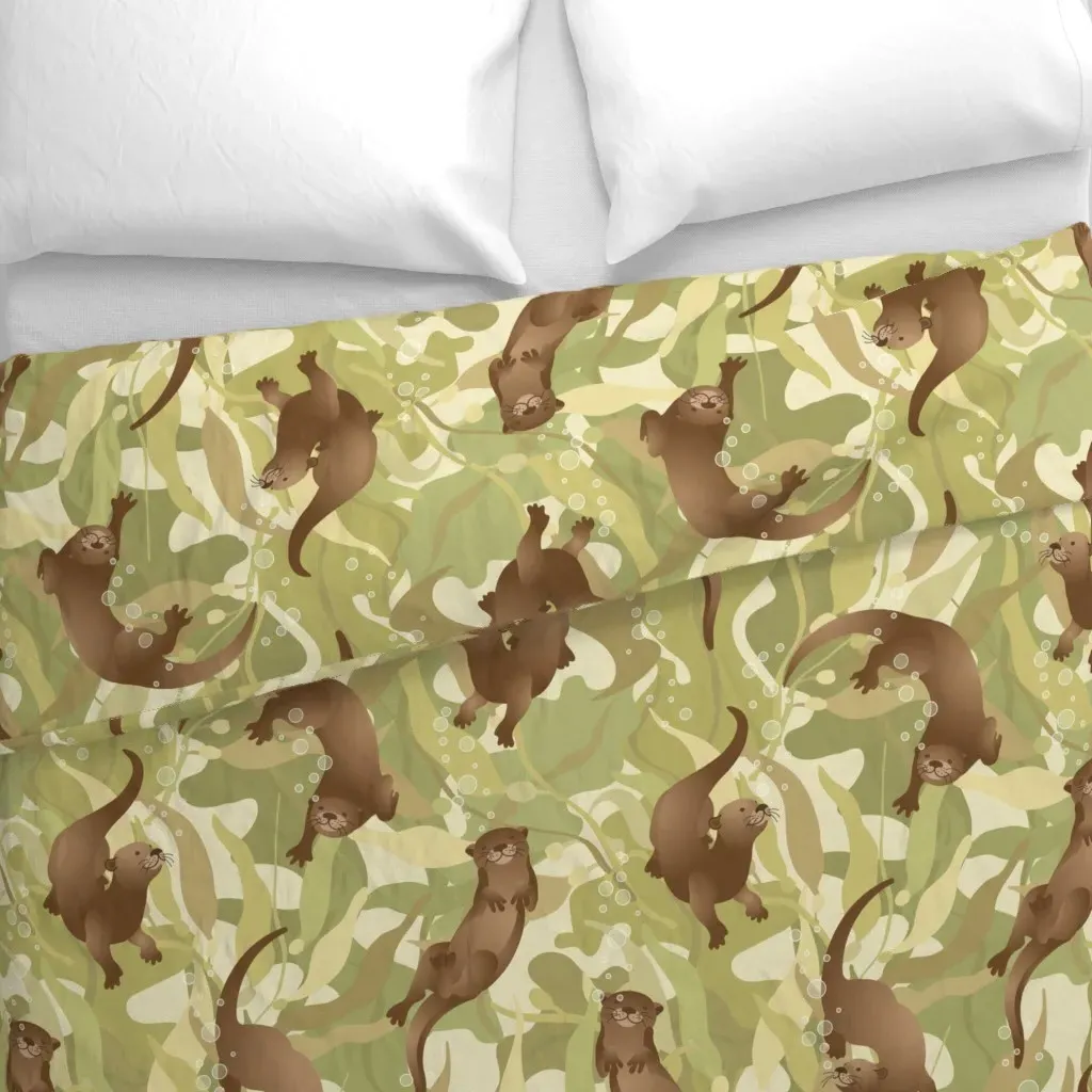 Otters And Seaweed Duvet Cover - Brown alternate view