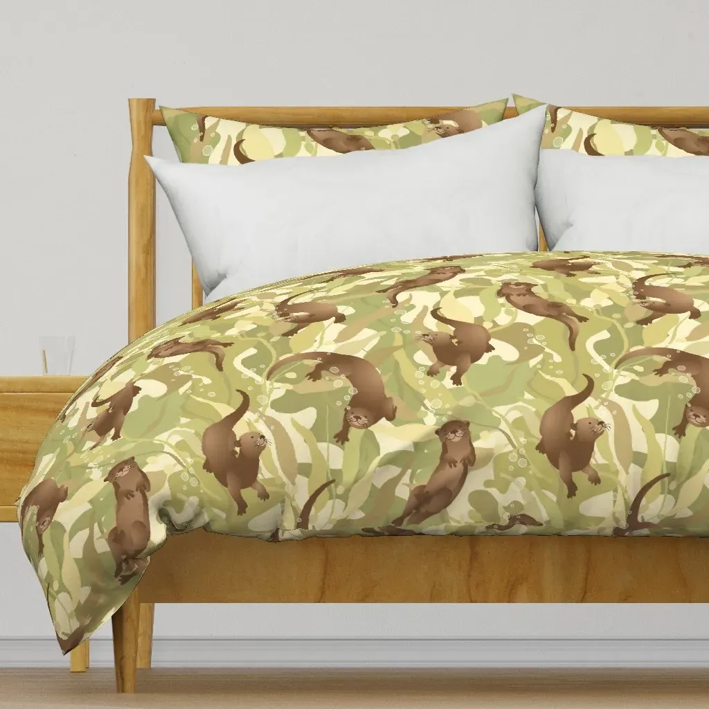 Otters And Seaweed Duvet Cover - Brown product