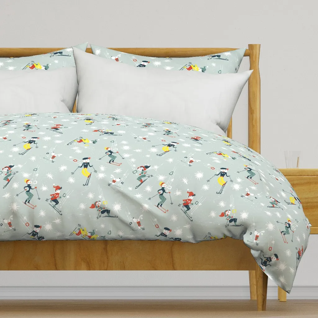 Oui We Retro Ski Duvet Cover - Teal product