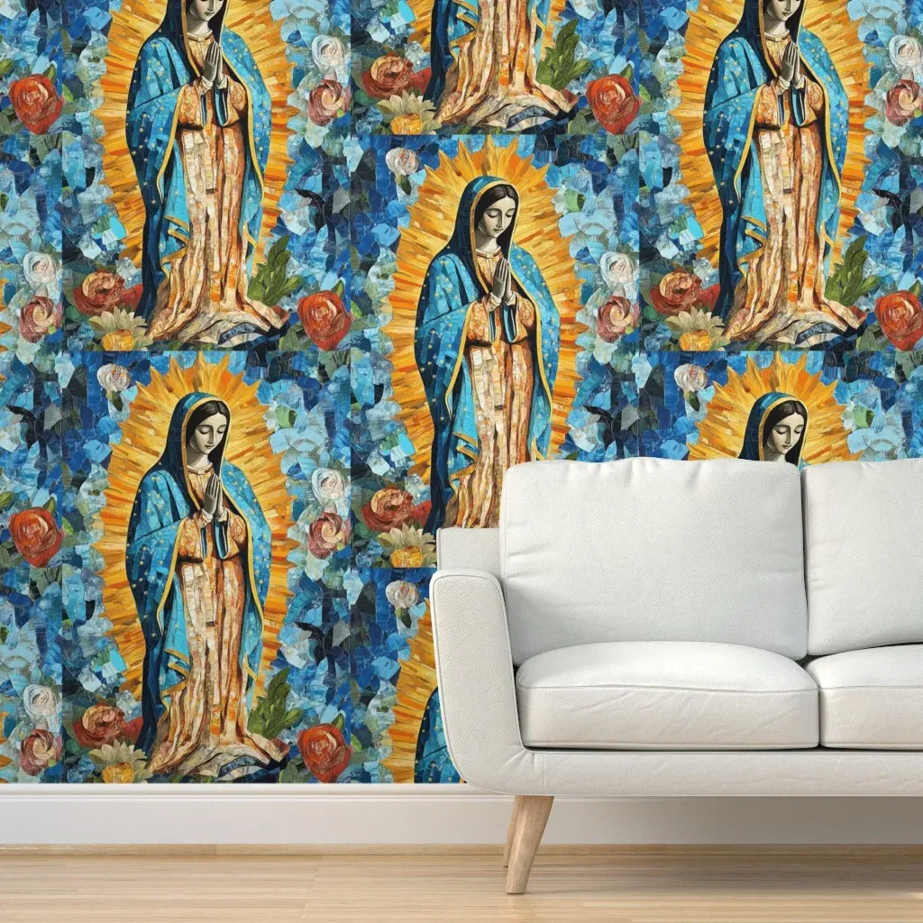 Our Lady Of Guadalupe Peel and Stick Wallpaper - Blue product