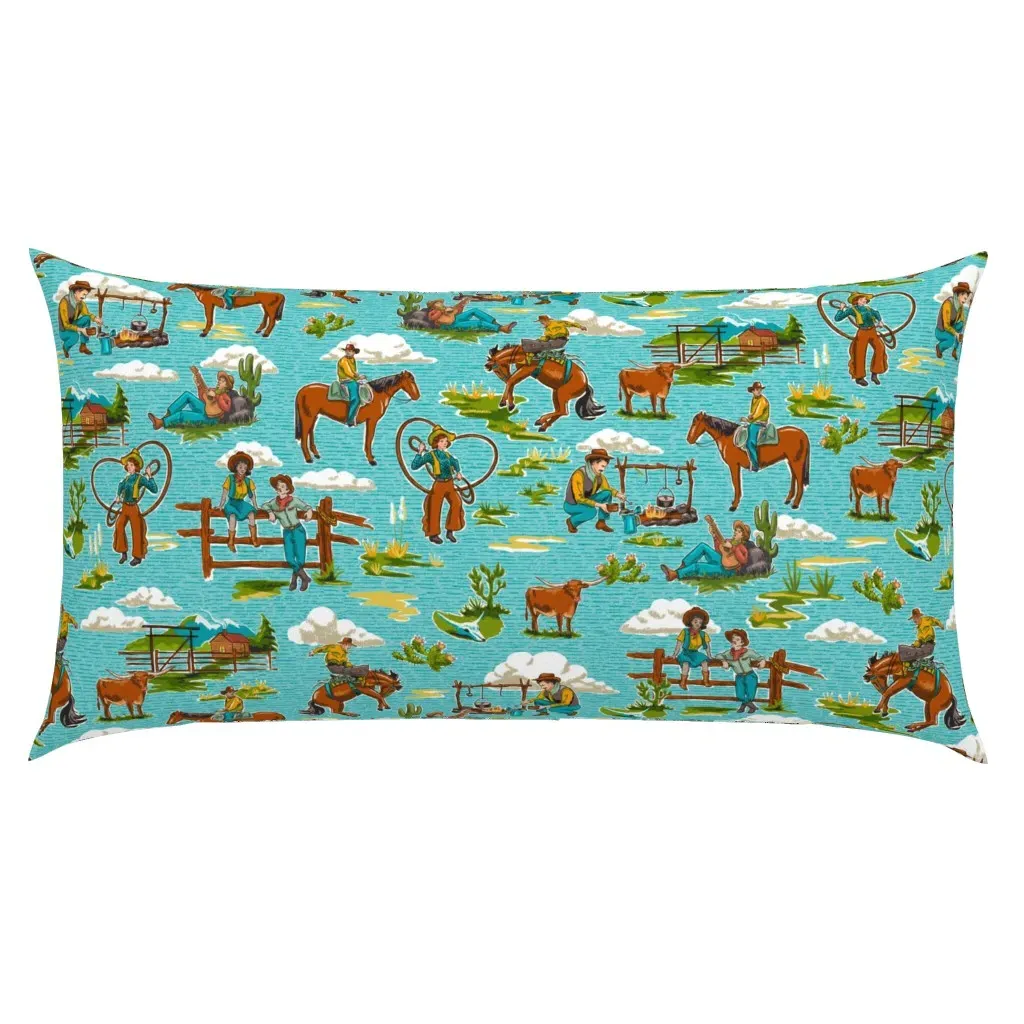 Out West King Pillow Sham - Teal product