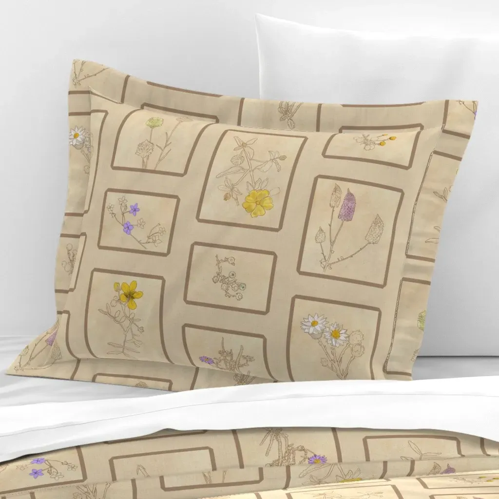 Outback Beauties Standard Flanged Pillowcase - Beige, Cotton Sateen product