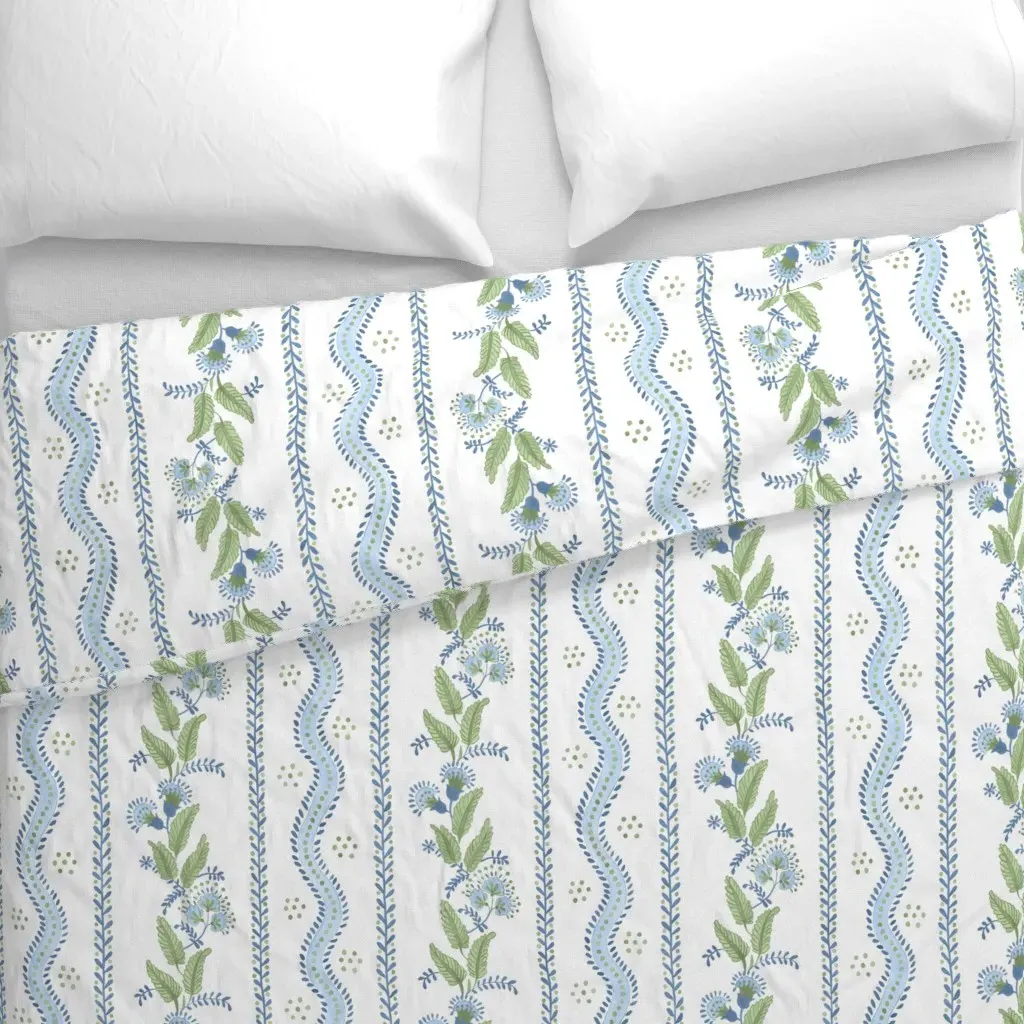 Outdoor Blue Green Emma Duvet Cover - Light Blue alternate view