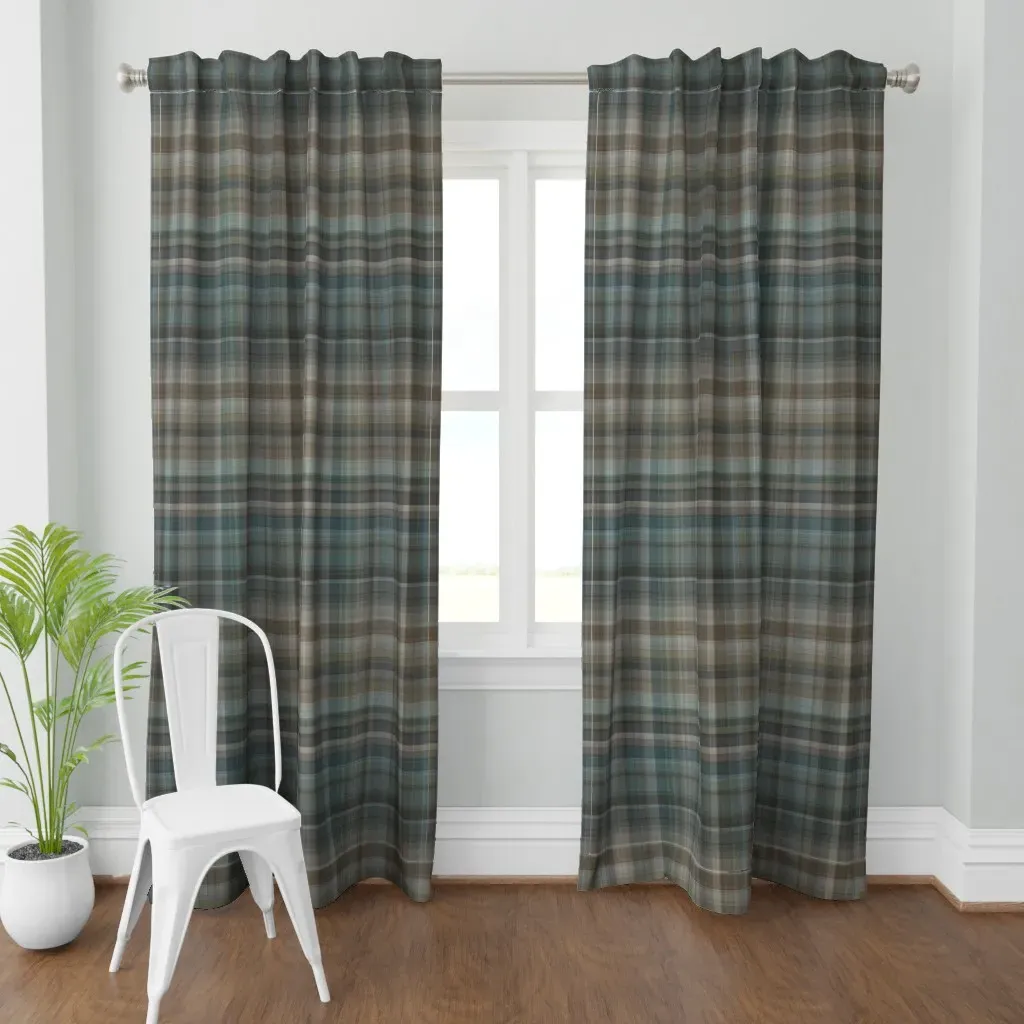 Outdoors Plaid Fine Curtain Panel - Gray product