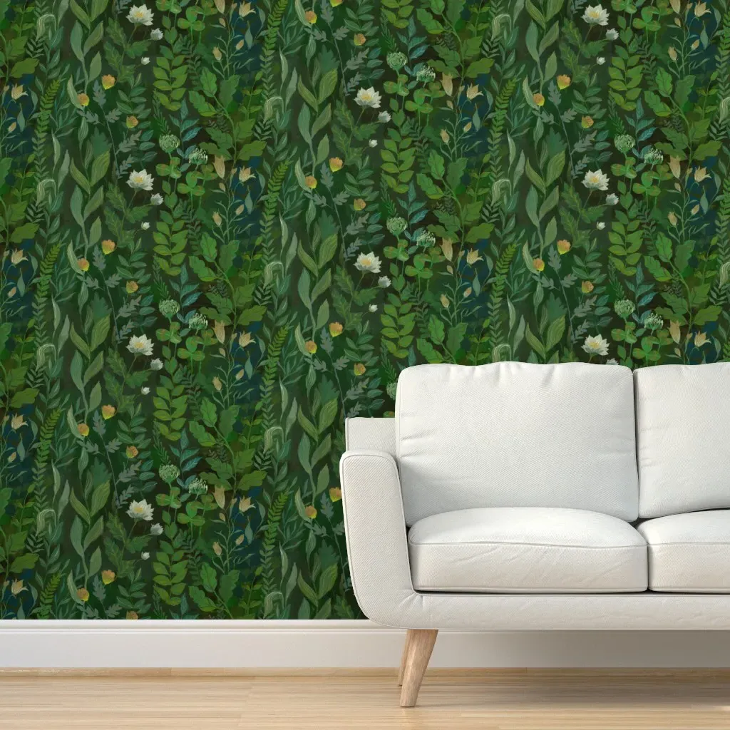 Over In The Meadow Greenery Peel and Stick Wallpaper - Dark Green product