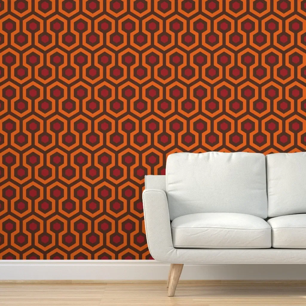 Overlook Hotel Carpet Peel and Stick Wallpaper - Orange product