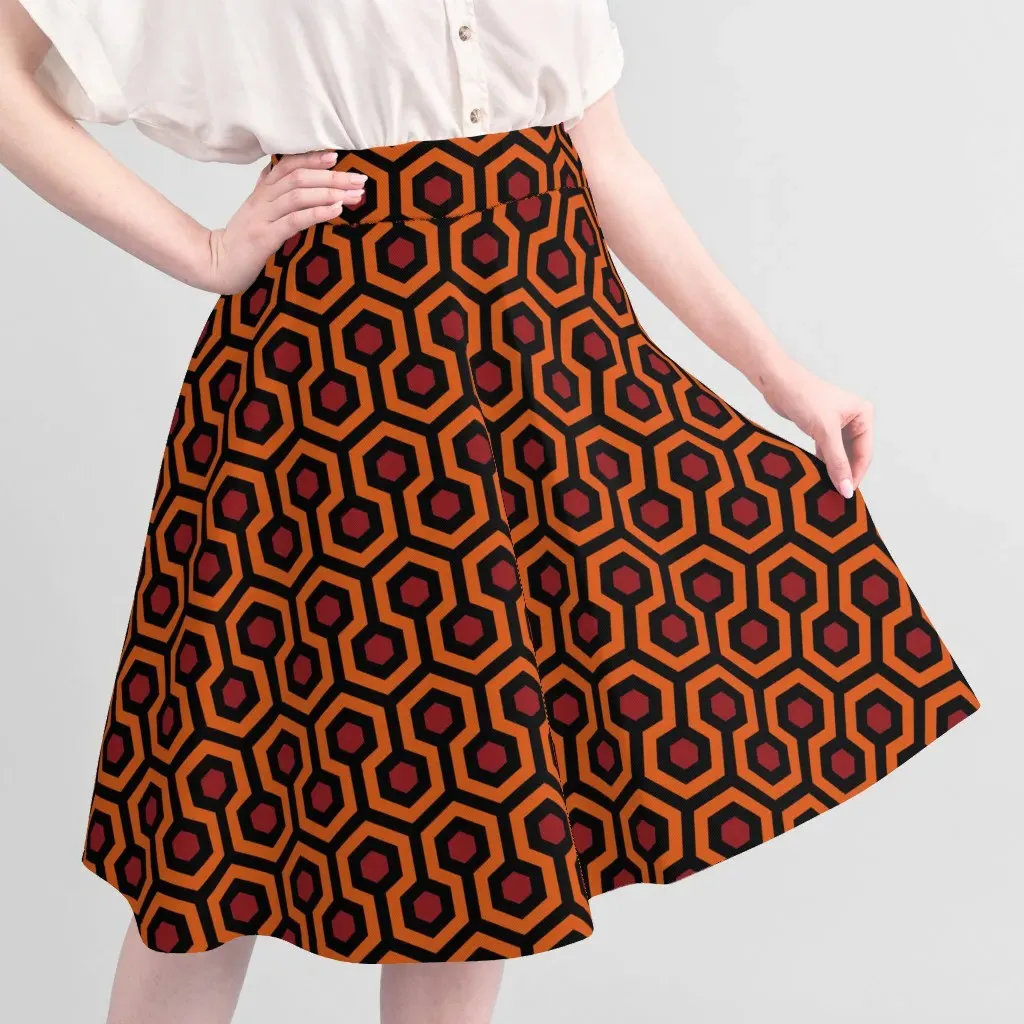 Overlook Hotel Carpet Sport Pique Fabric - Orange, Red, Black alternate view