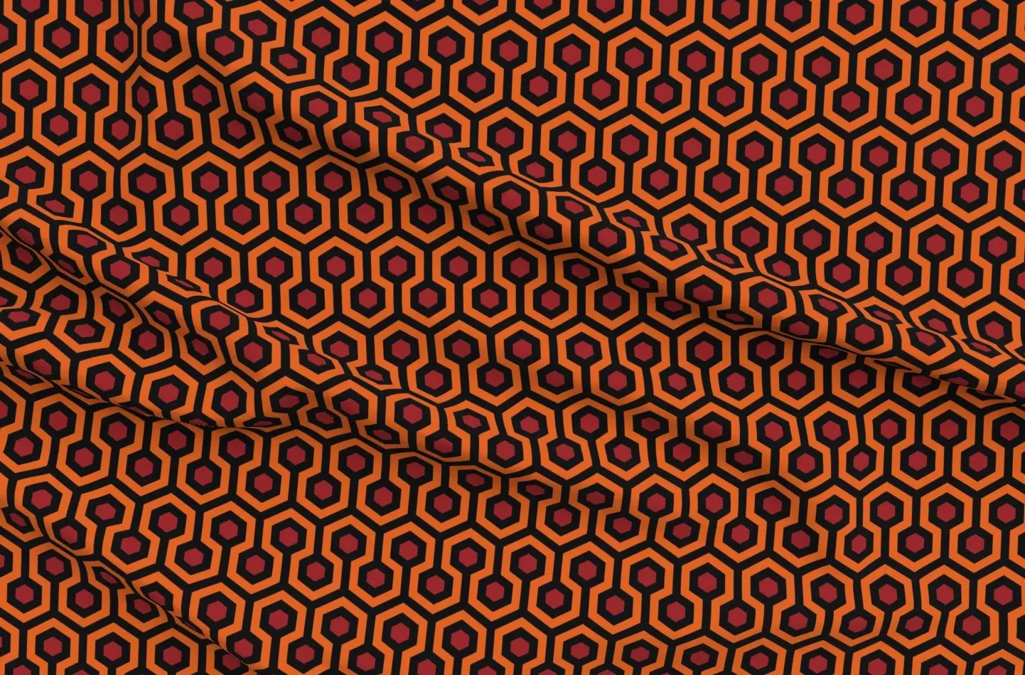 Overlook Hotel Carpet Sport Pique Fabric - Orange, Red, Black product