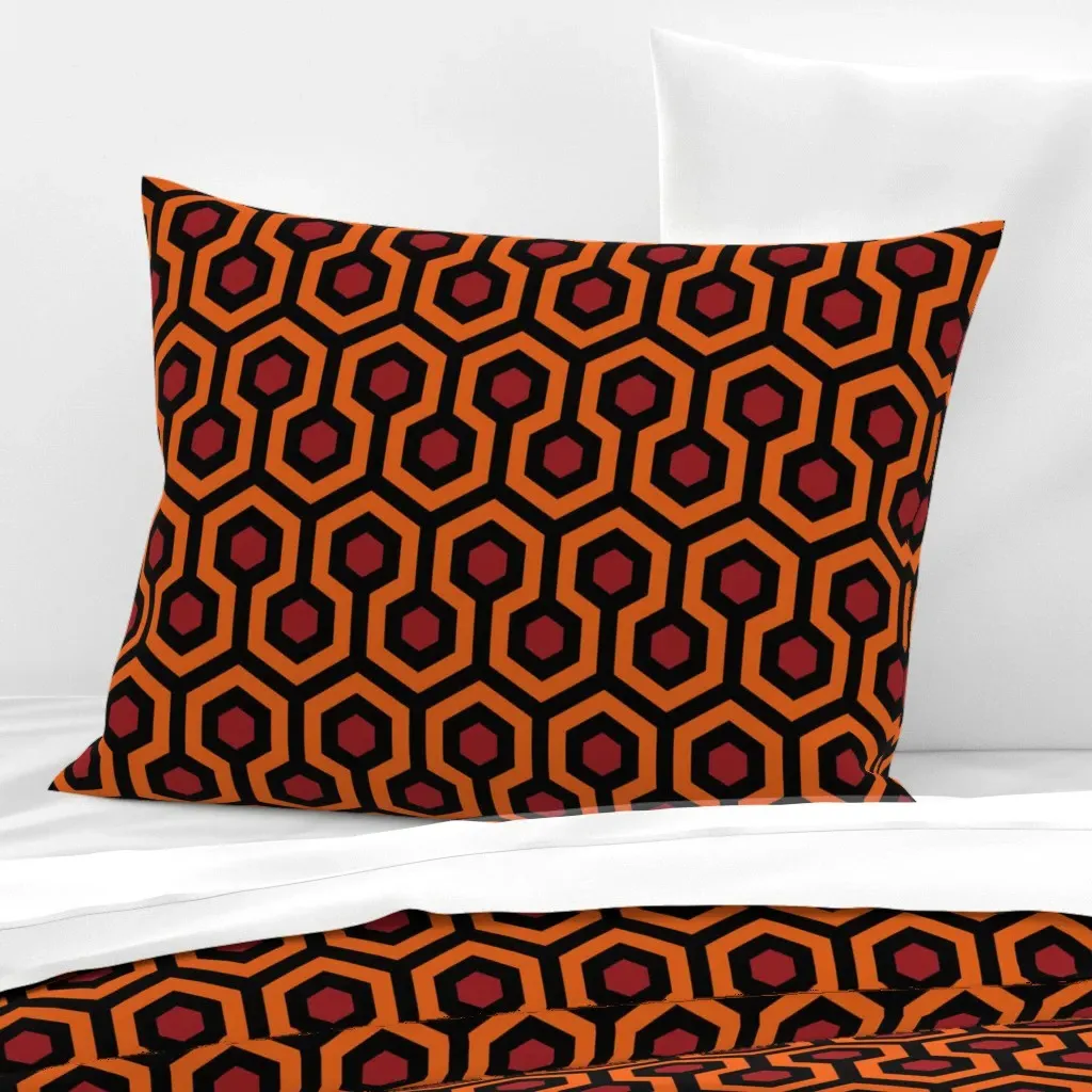 Overlook Hotel Carpet Standard Knife Edge Pillow - Orange, Cotton Sateen product