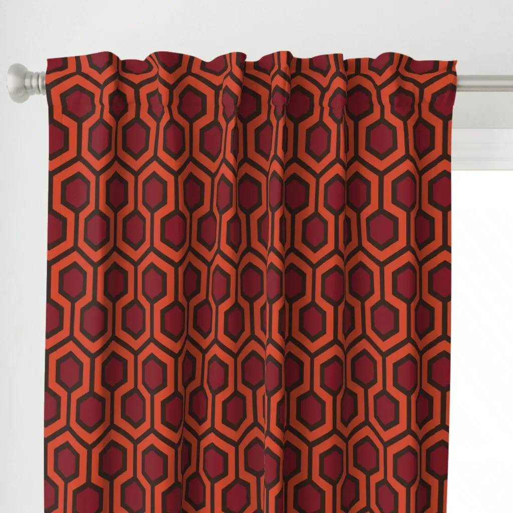 Overlook Hotel Hallway Curtain Panel - Burnt Orange alternate view