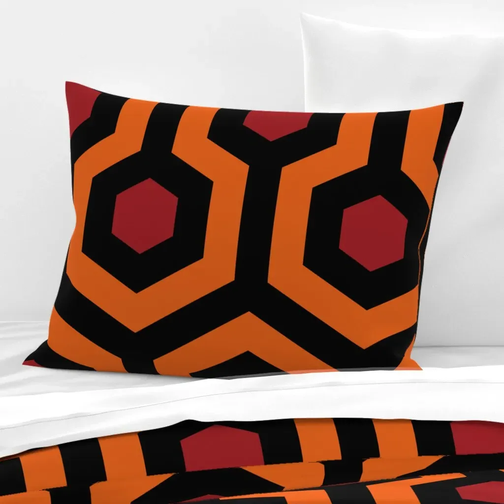 Overlook Pattern Standard Knife Edge Pillow - Orange, Cotton Sateen product