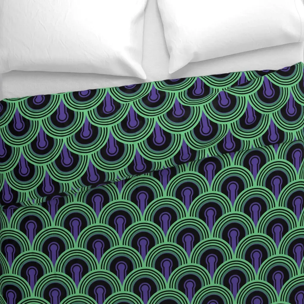 Overlook Peacock Duvet Cover - Green alternate view