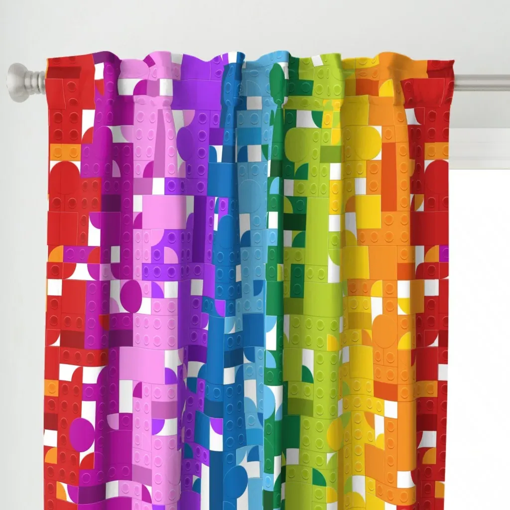 Oversize Rainbow Building Curtain Panel - Rainbow alternate view