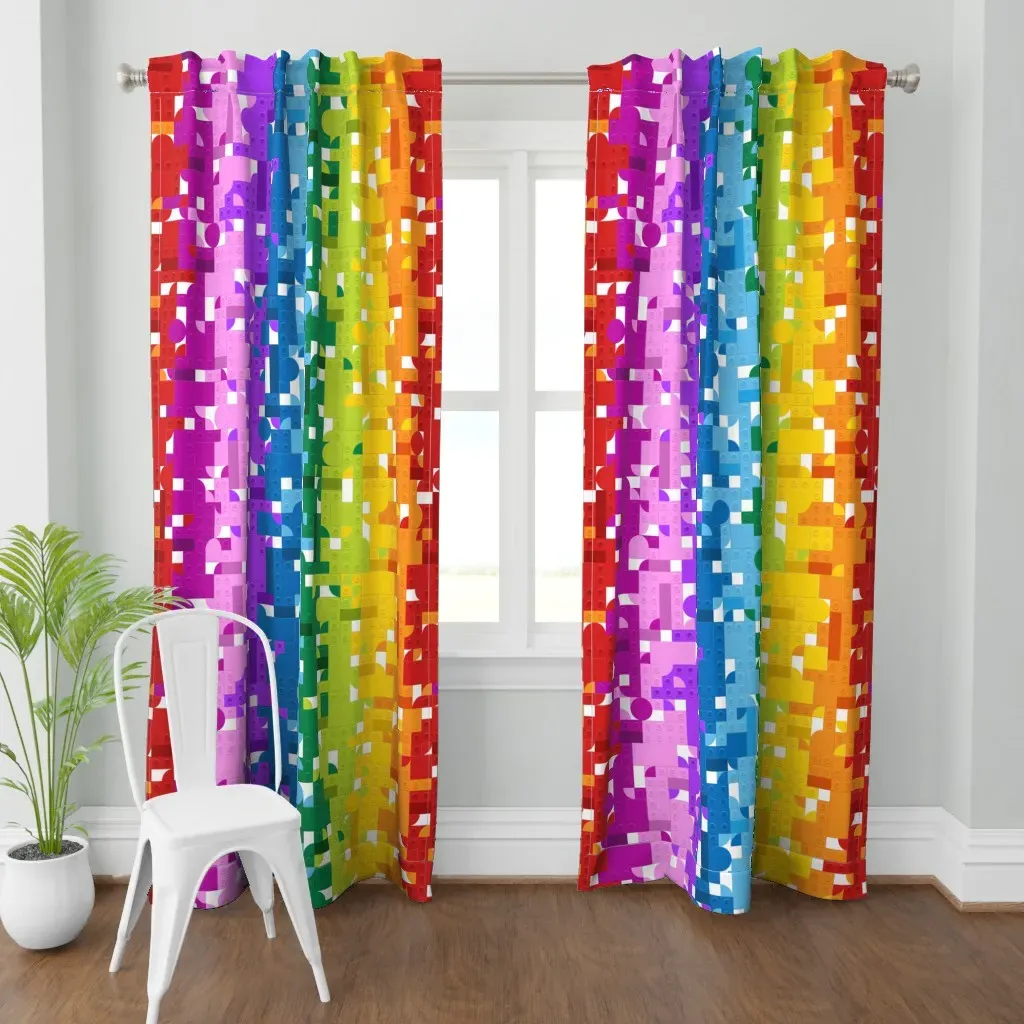 Oversize Rainbow Building Curtain Panel - Rainbow product