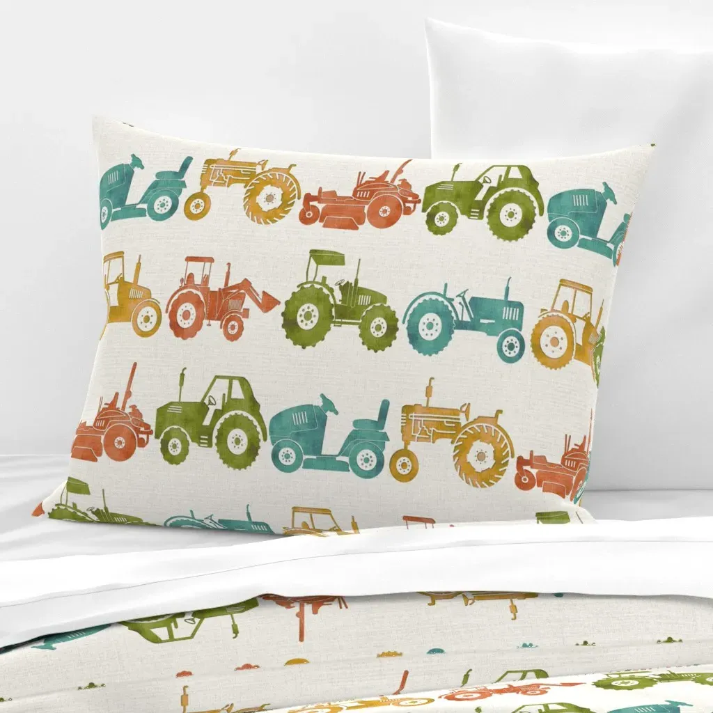 Owen's Tractors Standard Knife Edge Cushion Cover - Green, Cotton Sateen product
