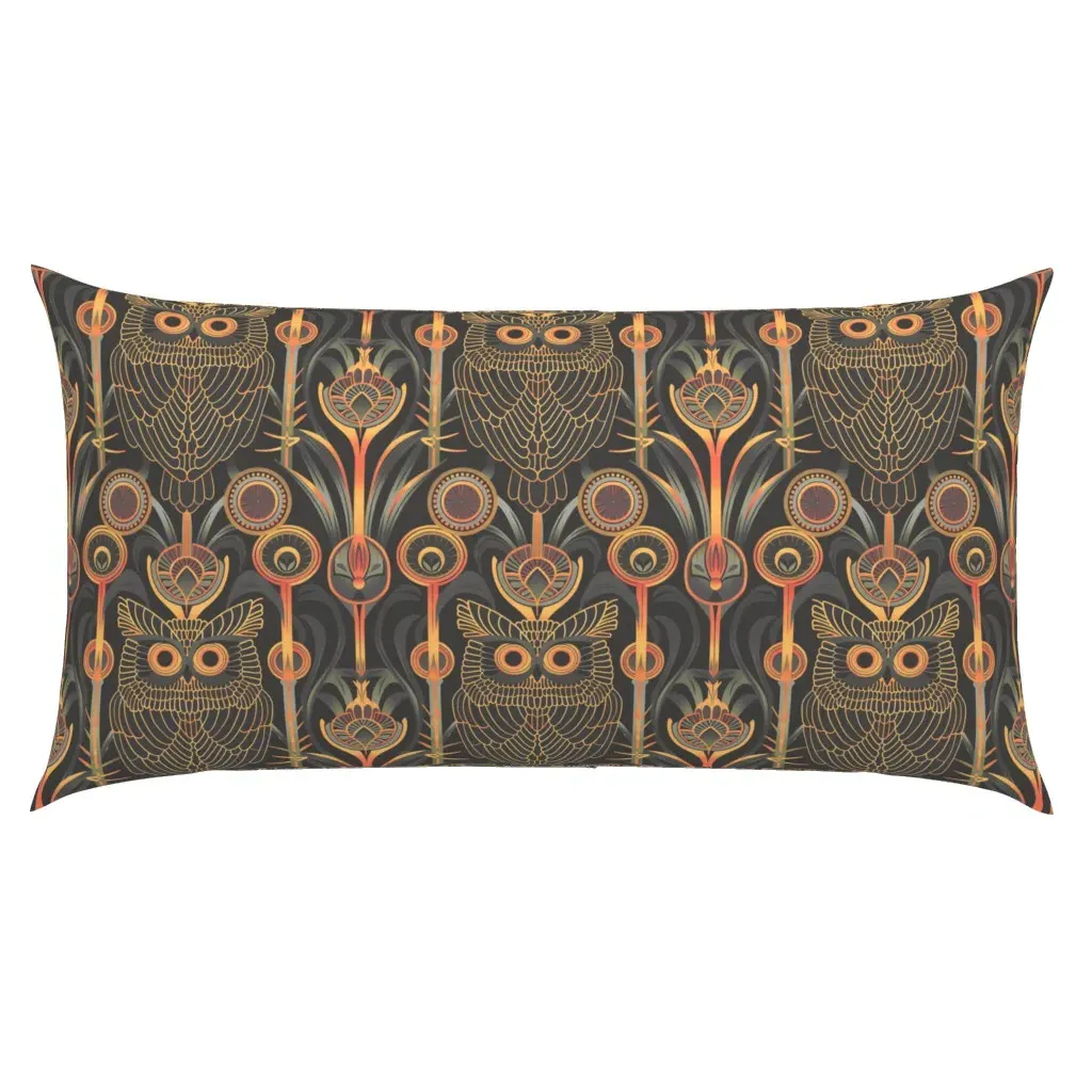 Owl Grey and Orange King Pillow Sham - Gold product